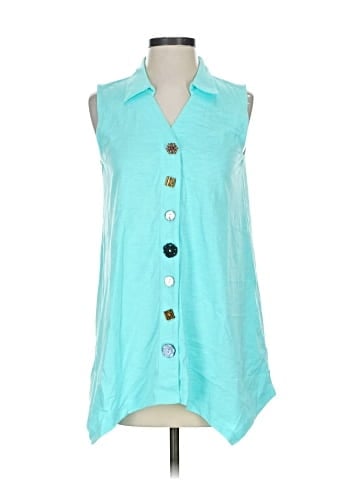 Soft Surroundings Sleeveless Button-Down Shirt (view 1)
