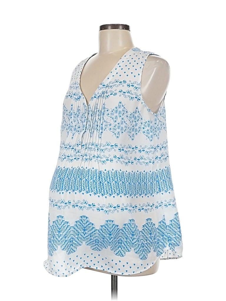 Pre-owned A Pea In The Pod Sleeveless Blouse In Blue