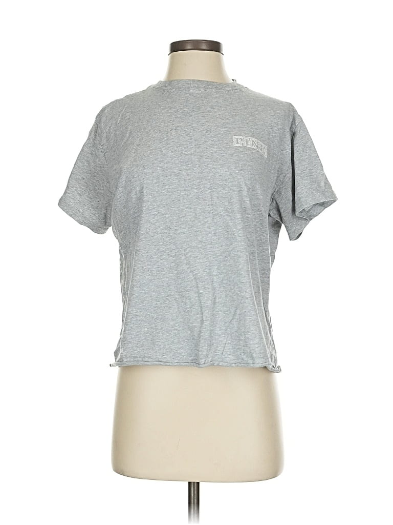 Pre-owned Victoria's Secret Pink Short Sleeve T-shirt In Gray
