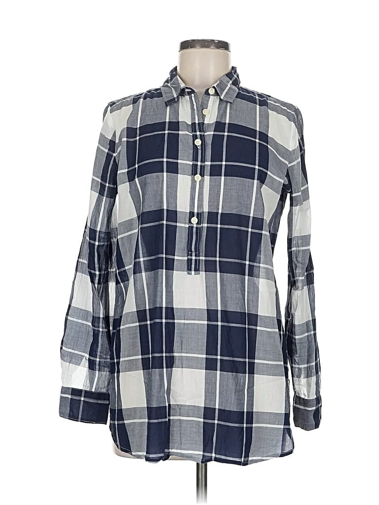 Pre-owned Ann Taylor Loft Long Sleeve Button Down Shirt In Blue