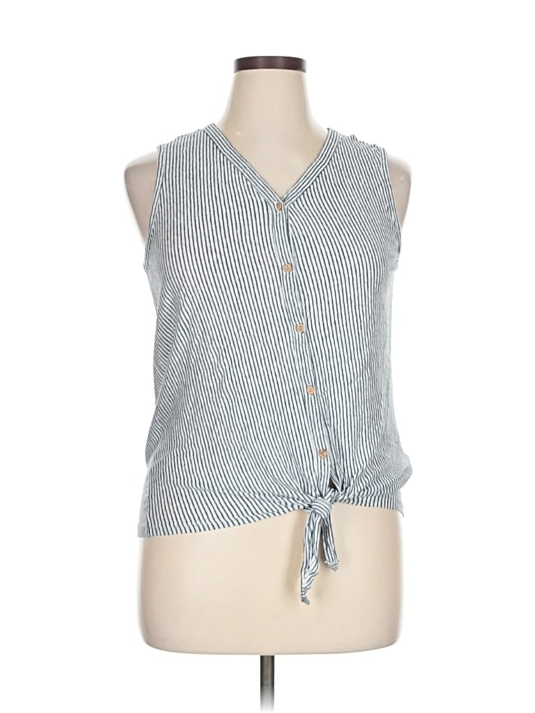 Pre-owned Rachel Zoe Tjx Sleeveless Button Down Shirt In Gray