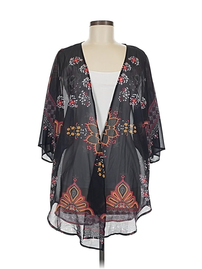 Pre-owned Unbranded Kimono In Gray