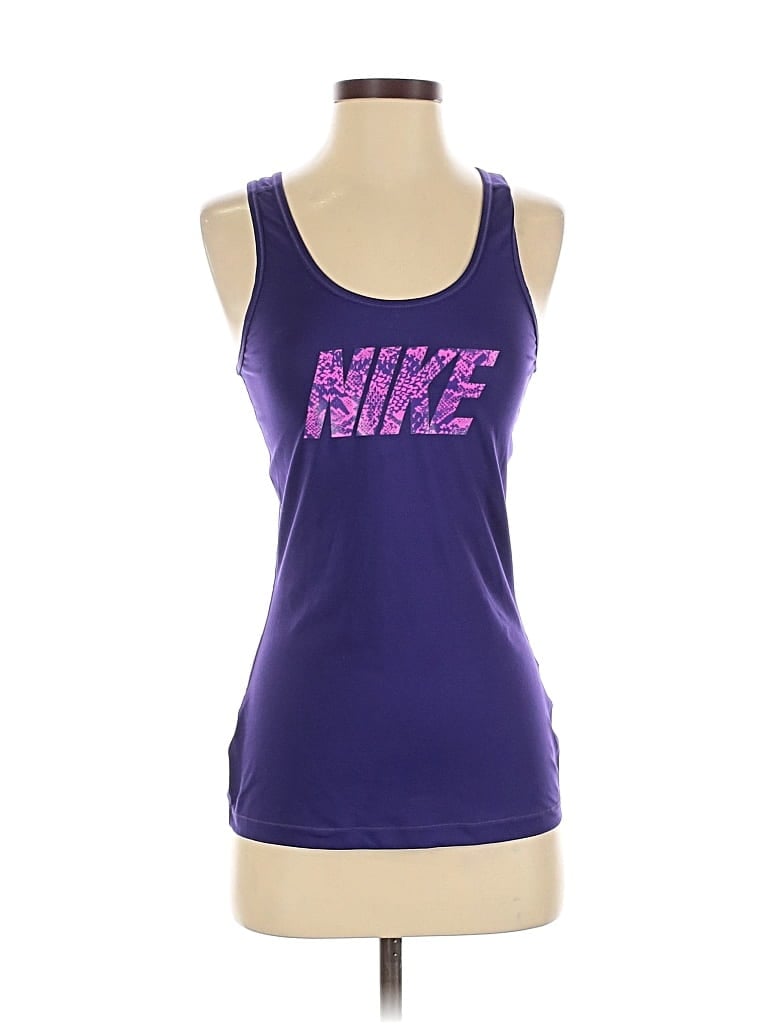 Pre-owned Nike Tank Top Purple Halter Neckline Tops