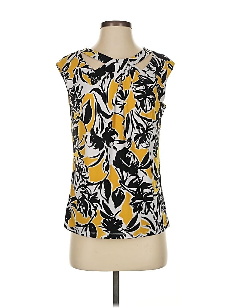 Pre-owned Kasper Sleeveless Blouse In Yellow