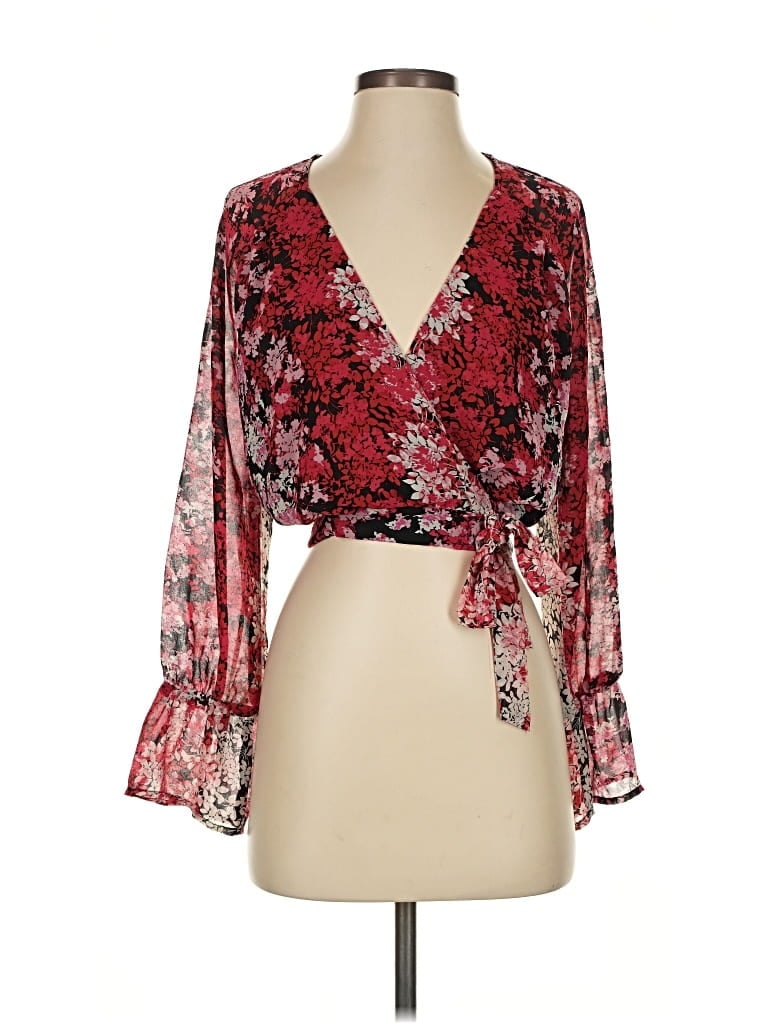 Pre-owned Lulus 3/4 Sleeve Blouse In Red