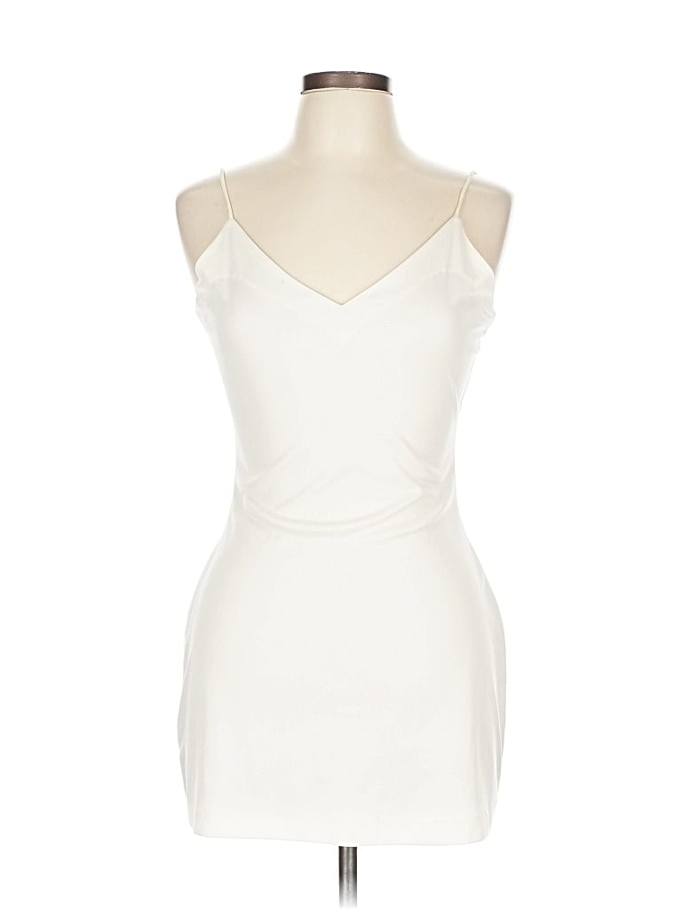 Pre-owned Unbranded Tank Top Ivory Solid Pattern Strapless Neckline Tops In White