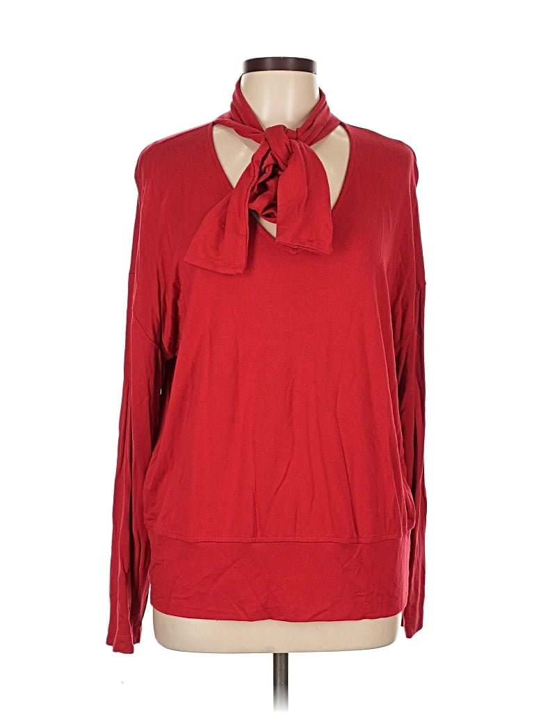 Pre-owned Cabi Long Sleeve Blouse In Red