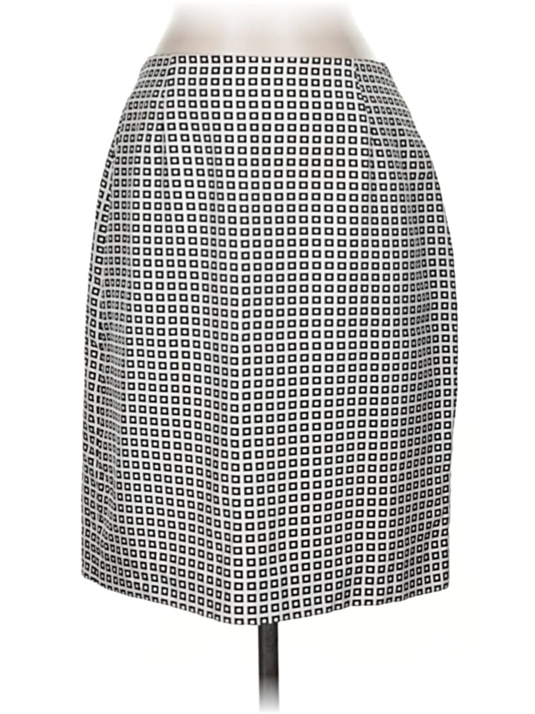Pre-owned Ann Taylor Silk Skirt In Gray