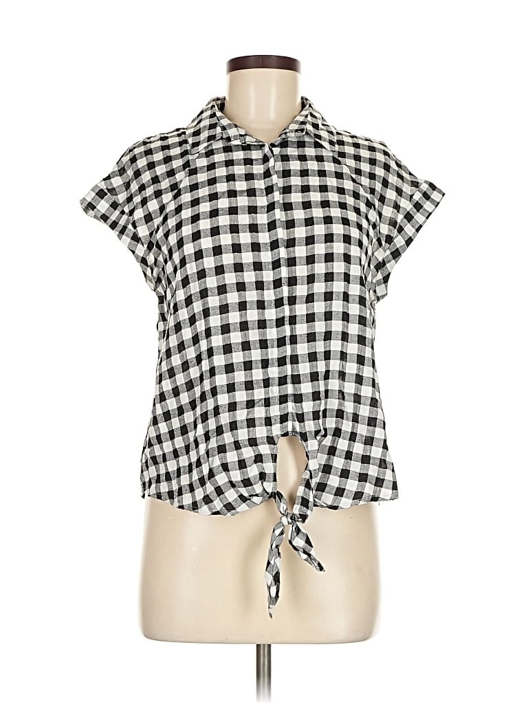 Pre-owned Very J Short Sleeve Blouse In Black