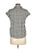 Very J 100% Rayon Checkered-gingham Black Short Sleeve Blouse Size M - photo 2