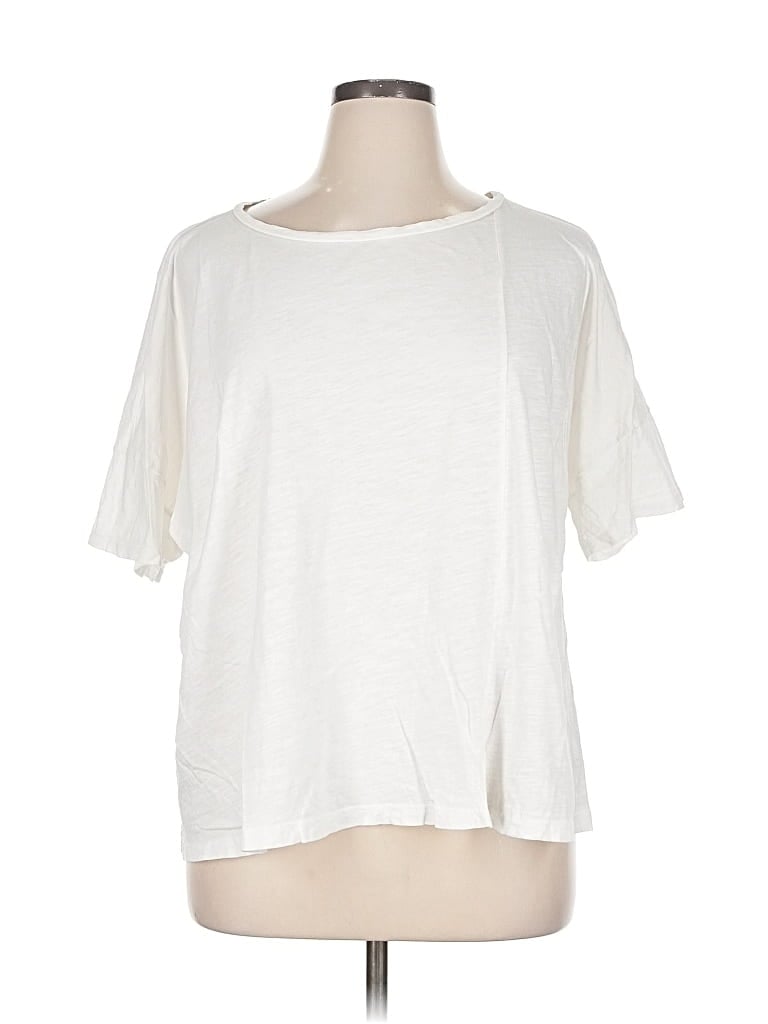 Pre-owned Eileen Fisher Short Sleeve T-shirt In White