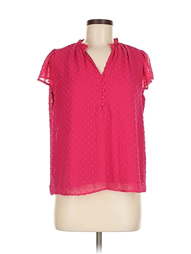 Pre-owned J.crew Factory Store Short Sleeve Blouse In Pink
