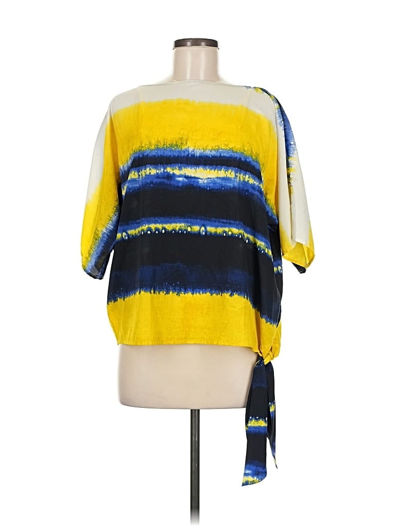 Pre-owned Michael Michael Kors Short Sleeve Blouse In Yellow