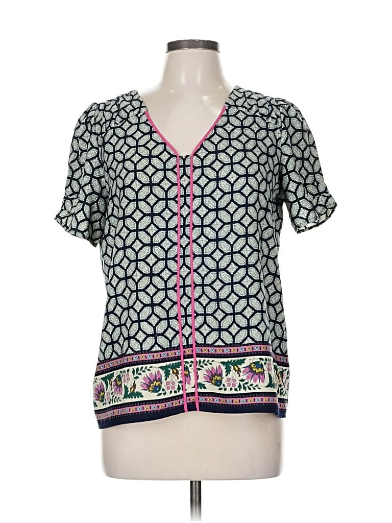 Pre-owned Collective Concepts Short Sleeve Blouse In Green