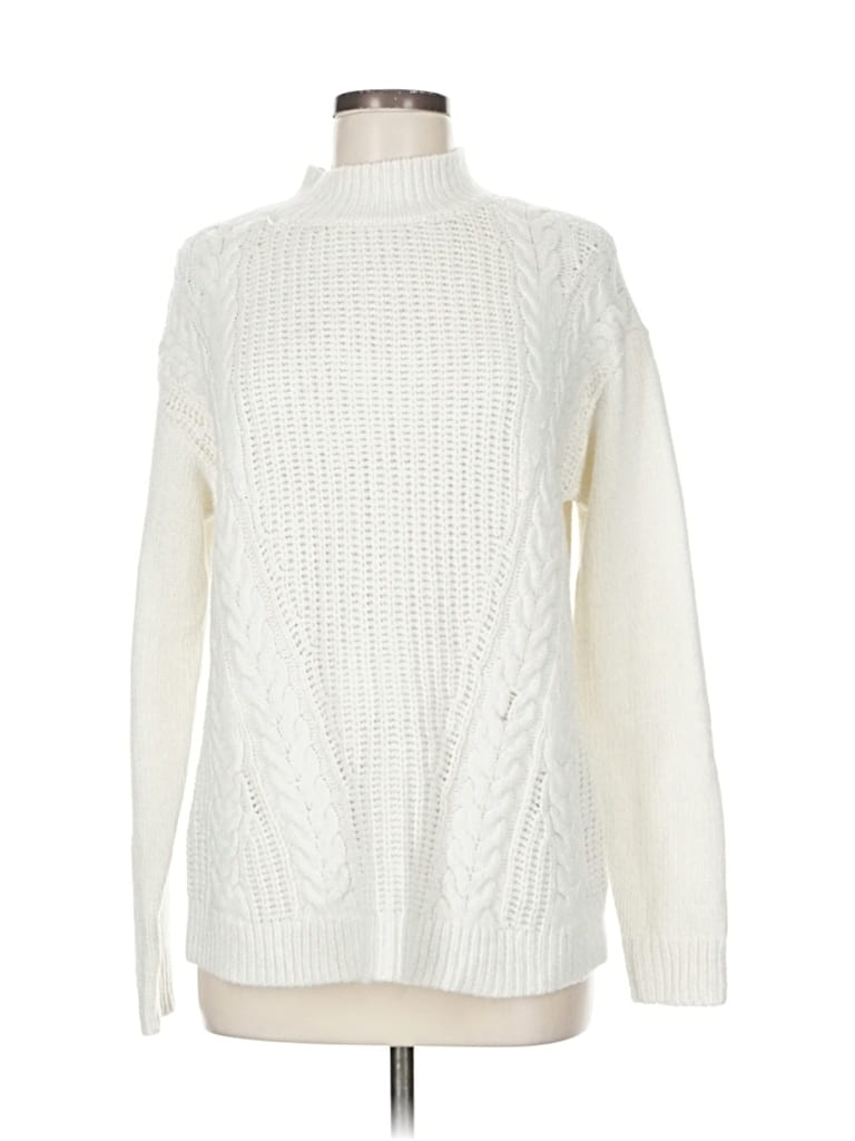 Pre-owned Simply Vera Vera Wang Turtleneck Sweater In White