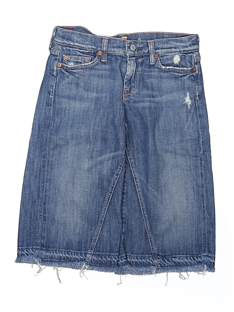 Pre-owned 7 For All Mankind Denim Shorts In Blue