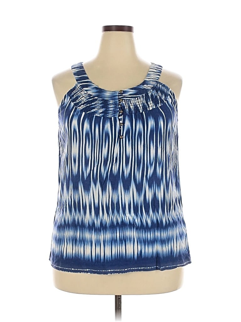 Pre-owned Brina & Em Sleeveless Blouse In Blue