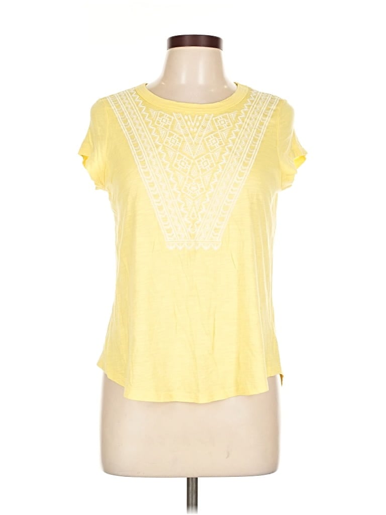 CUPIO Pre-owned Short Sleeve Top Yellow Keyhole Neckline Tops