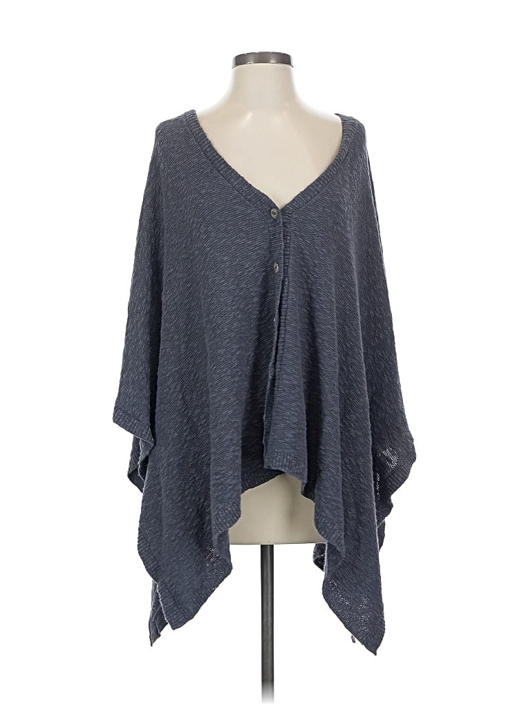 Pre-owned Jjill Poncho In Blue