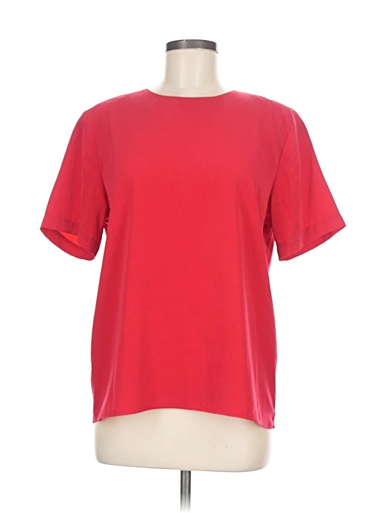 NOTATIONS Pre-owned Short Sleeve Top Red Crew Neck Tops