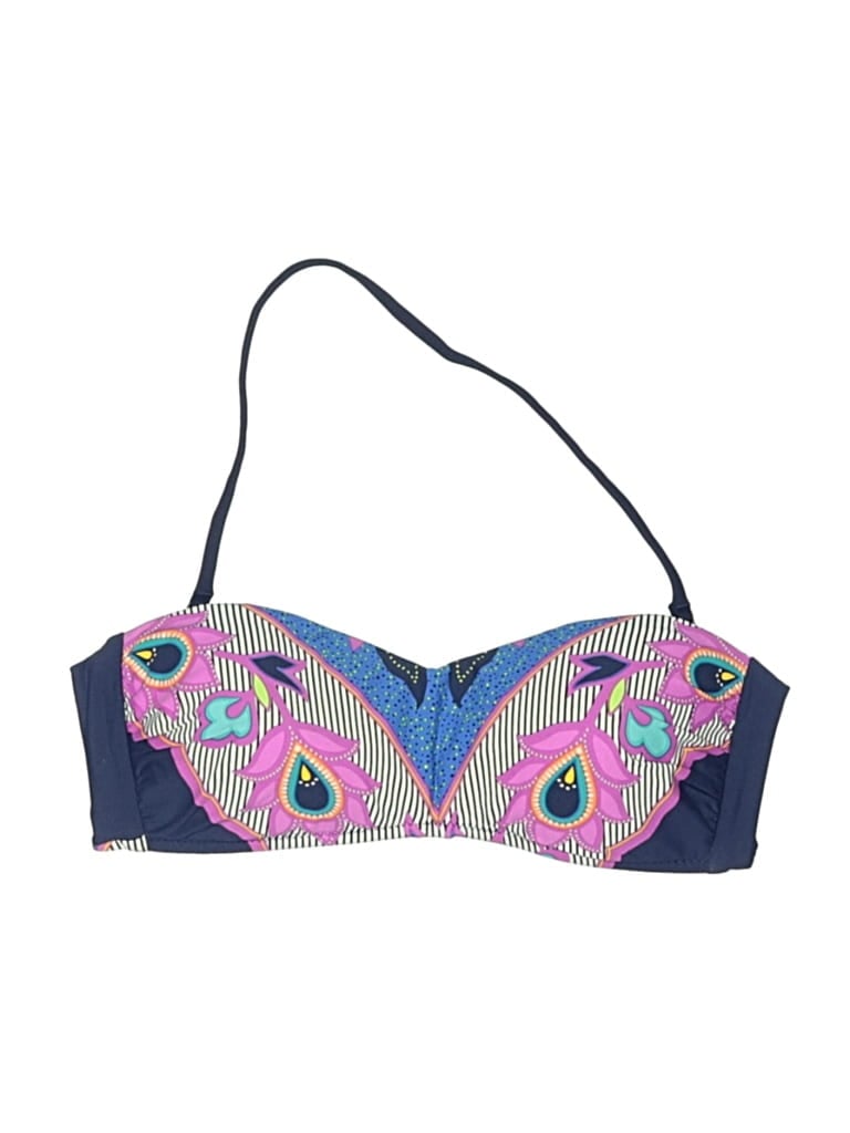 TRINA TURK Pre-owned Swimsuit Top Blue Print Pattern Swimwear