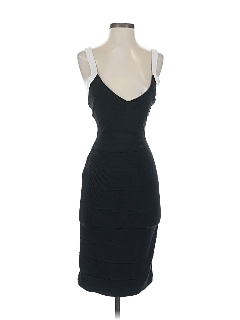 Pre-owned Herve Leger Cocktail Dress In Black