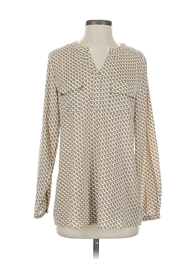 Pre-owned Norm Thompson Long Sleeve Blouse In White