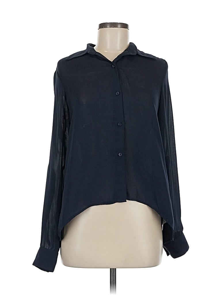 Pre-owned Dalia Collection Long Sleeve Blouse In Blue