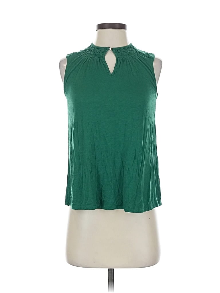 Pre-owned Banana Republic Tank Top Green Halter Neckline Tops