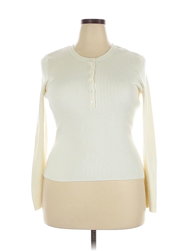 Pre-owned Moda International Cardigan Sweater In White