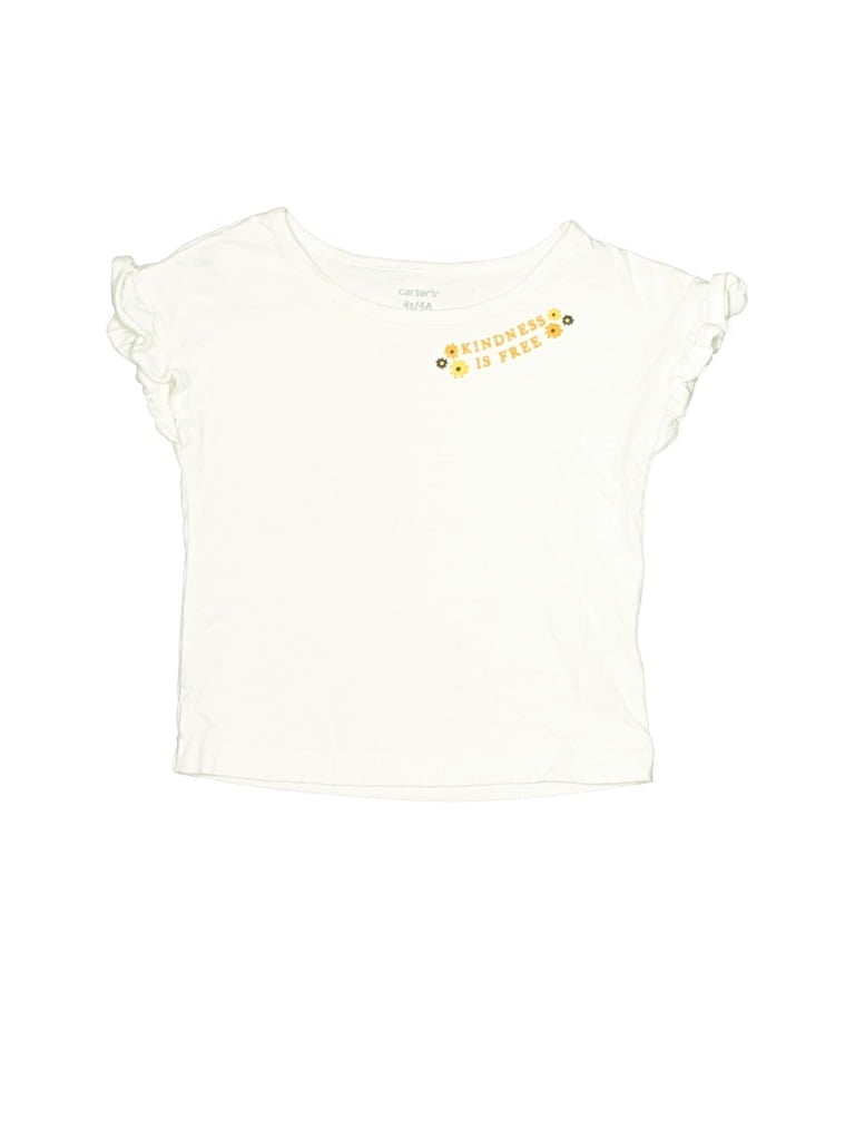 Pre-owned Carter's Kids' Short Sleeve T-shirt In White
