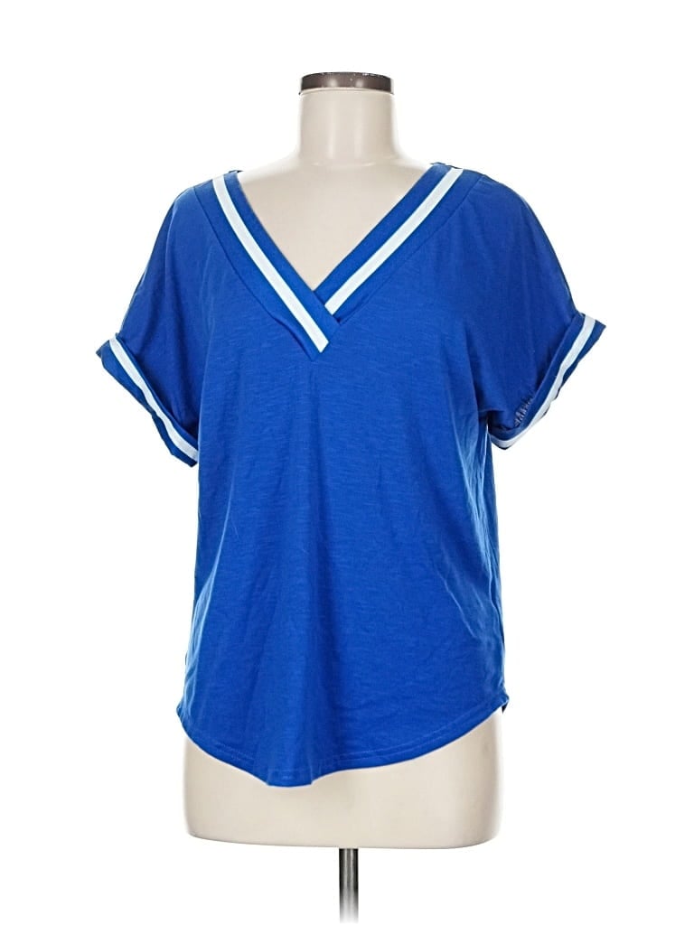 Pre-owned Shein Short Sleeve T-shirt In Blue