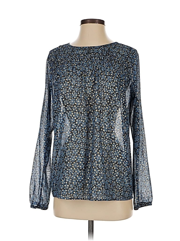 Pre-owned Michael Michael Kors Long Sleeve Blouse In Blue