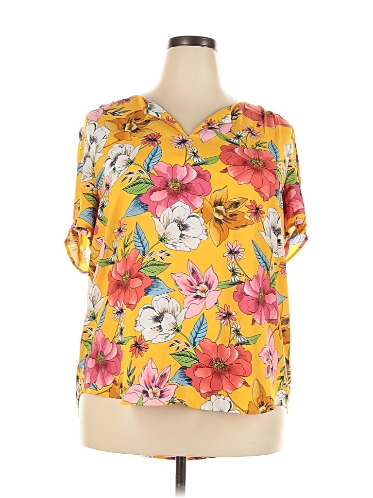 Pre-owned Dr2 Short Sleeve Blouse In Yellow