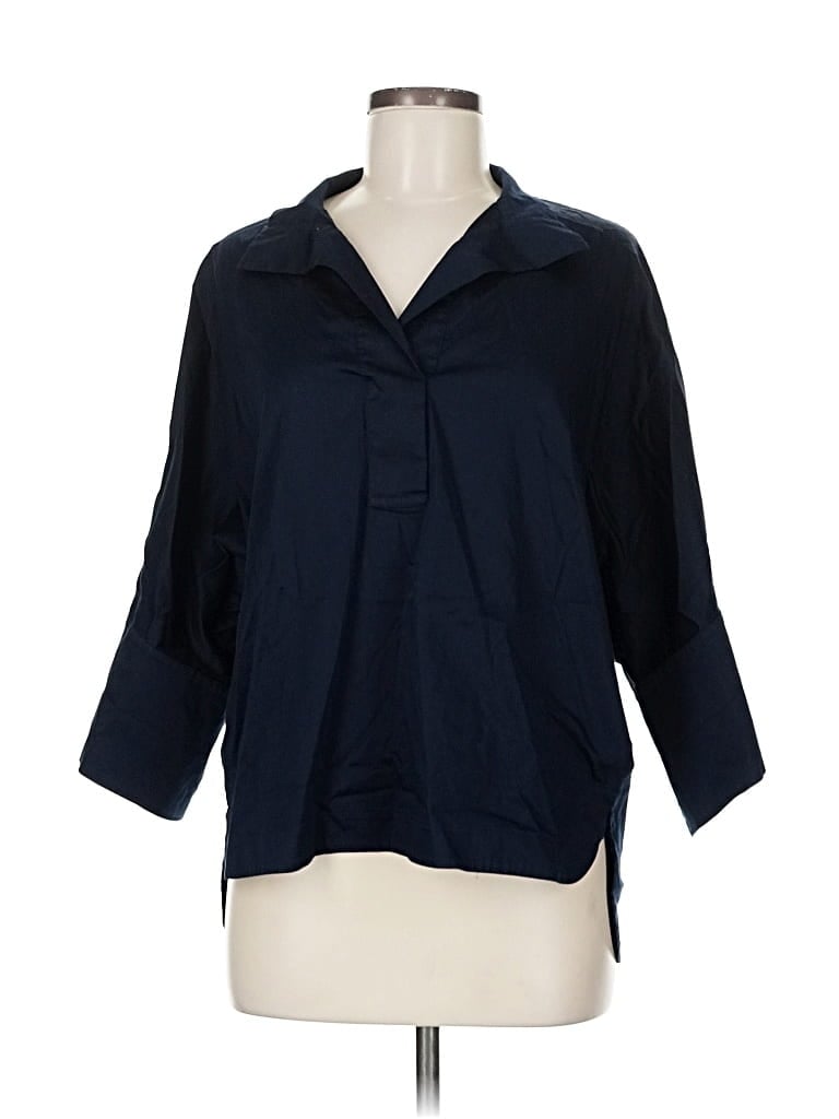 Pre-owned Ted Baker 3/4 Sleeve Button Down Shirt In Blue