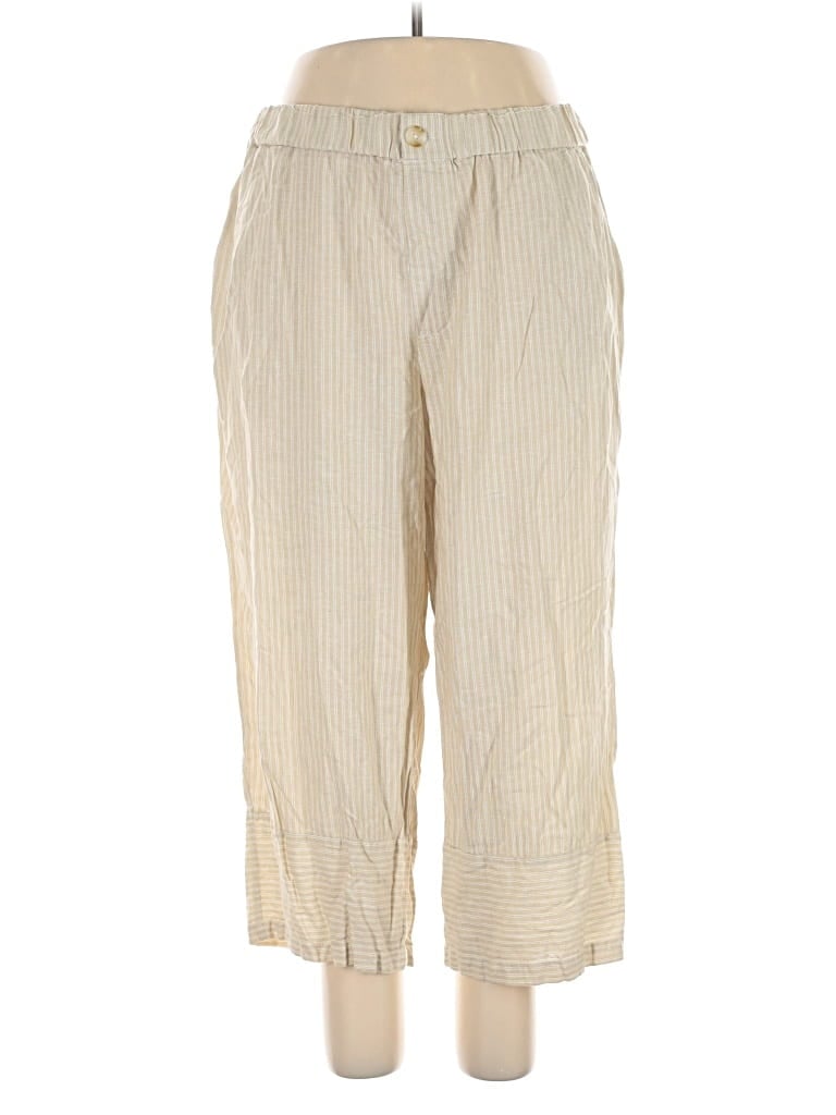 Pre-owned Casa Cabana Linen Pants In Gold
