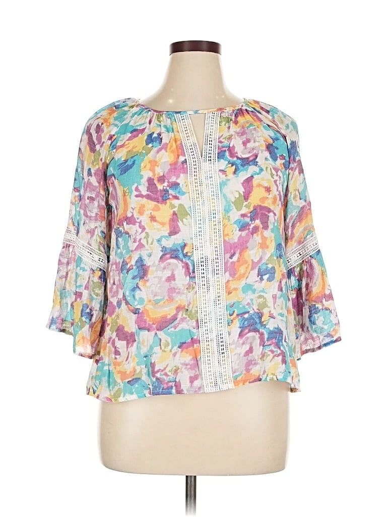 Pre-owned Floral & Ivy 3/4 Sleeve Blouse In White