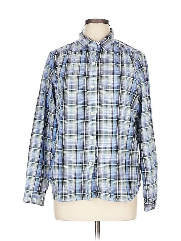 Pre-owned Woolrich Long Sleeve Button Down Shirt In Blue