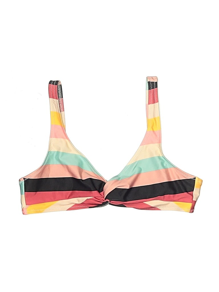 Click to view more detailed imagery on our partner's website Pre-owned Solid & Striped Swimsuit Top Tan Print Pattern Swimwear In Brown