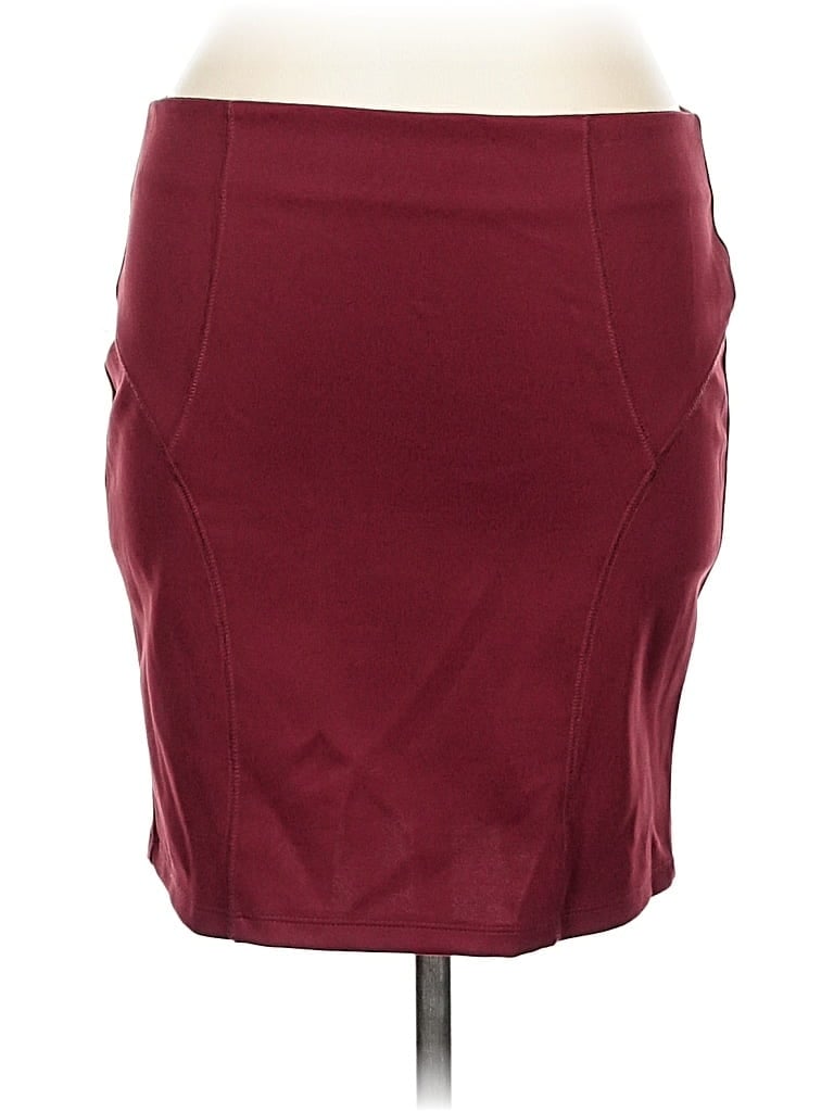 Pre-owned Xxi Casual Skirt In Burgundy