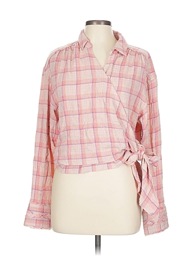 Pre-owned We The Free Long Sleeve Blouse In Pink