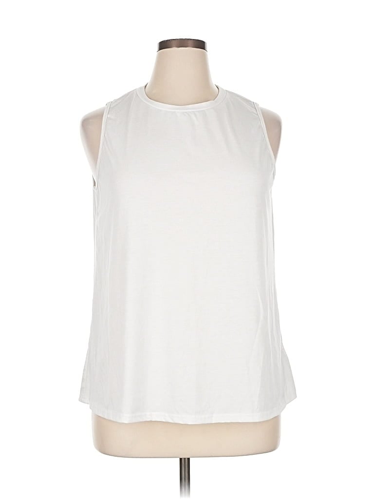 Pre-owned Shein Curve Sleeveless T-shirt In White