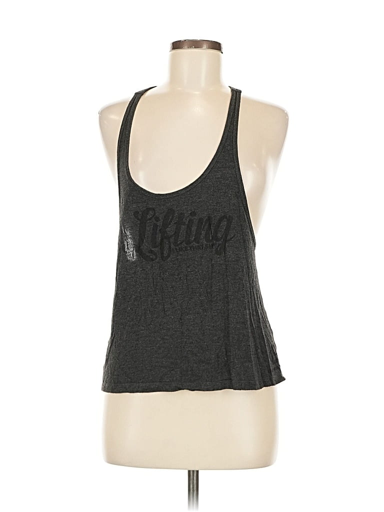 Pre-owned Assorted Brands Tank Top Gray Halter Neckline Tops