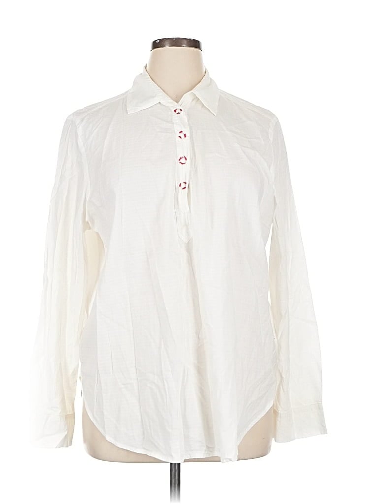 LOU & GREY Pre-owned Long Sleeve Blouse In White