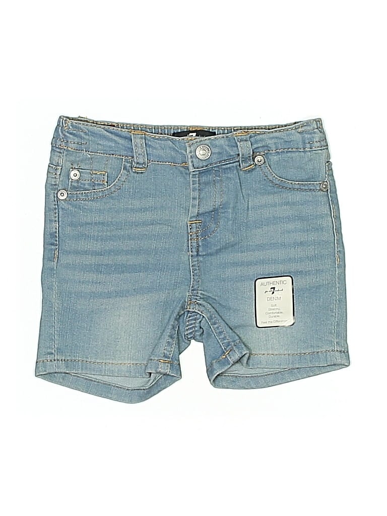 Pre-owned 7 For All Mankind Kids' Denim Shorts In Blue