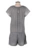 Soft Joie 100% Cotton Houndstooth Gray Black Romper Size S - photo 2