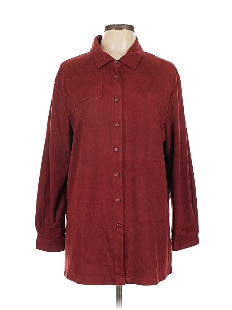 Pre-owned I.e. Relaxed 3/4 Sleeve Blouse In Burgundy