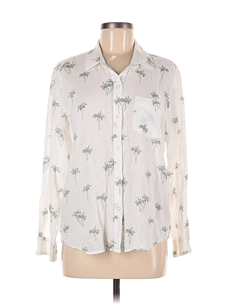 Pre-owned Rails Long Sleeve Blouse In White