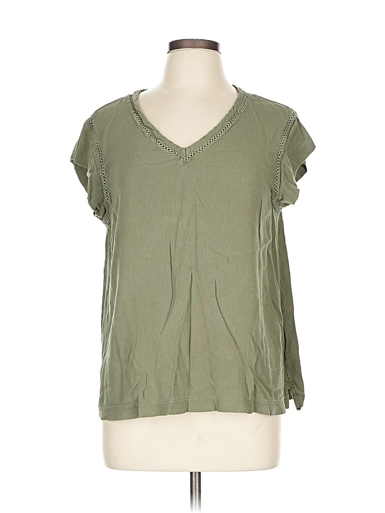 Pre-owned Buffalo By David Bitton Short Sleeve Blouse In Green
