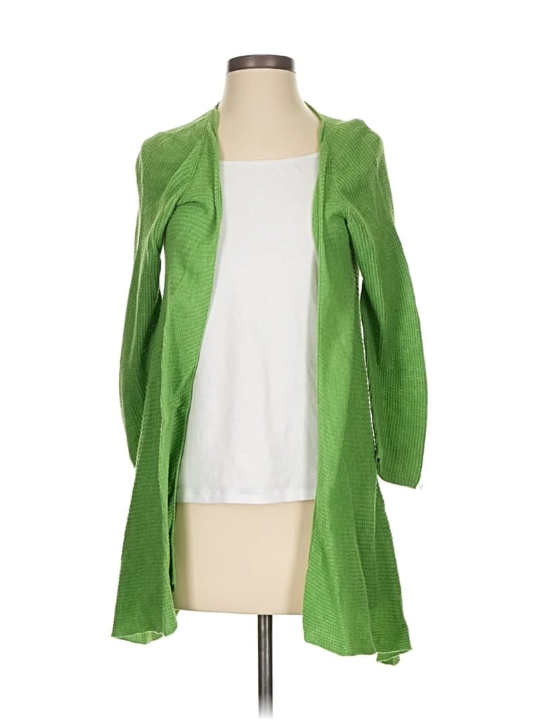 Pre-owned Eileen Fisher Cardigan Sweater In Green